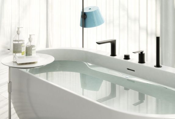 Смеситель для ванны KOHLMAN EXPERIENCE BLACK на борт ванны *