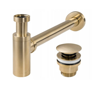 Сифон для раковины REA BRUSHED GOLD универсальный + CLICK-CLACK REA-A8586