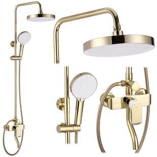 Душовий гарнітур REA BLOOM GOLD WHITE з виливом *