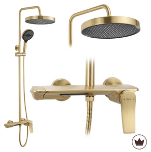 Душевой гарнитур REA VISION BRUSHED GOLD с изливом