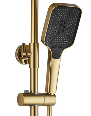Душевой гарнитур REA ROB BRUSHED GOLD матовое золото с термостатом и изливом