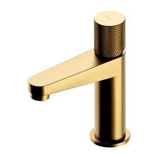 Змішувач для раковини (умивальника) OMNIRES CONTOUR BRUSHED GOLD низький