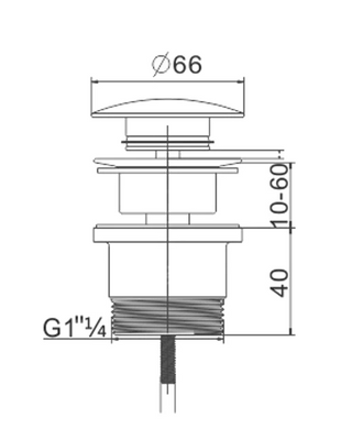 Донный клапан для раковины MEXEN KLIK-KLAK GRAPHITE универсальный MEX-79930-66