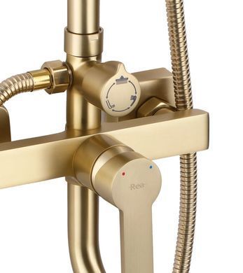 Душевой гарнитур REA ARGUS BRUSHED GOLD золотой матовый с изливом