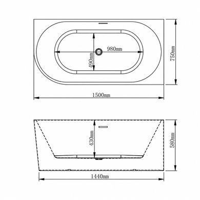 Ванна VBI NORDEND LEFT 150 x 75 угловая