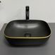 Умивальник (раковина) VBI RAVENNA BLACK MATT GOLD EDGE накладний