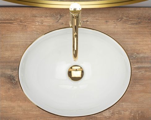Умивальник (раковина) REA SOFIA WHITE GOLD EDGE накладний