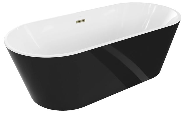 Ванна отдельностоящая MEXEN LUNA BLACK WHITE-G 180x80 акриловая