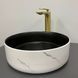 Умывальник (раковина) VBI PRATO WHITE BLACK MARBLE MATT накладной