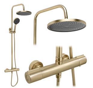 Душевой гарнитур REA AVANTI BRUSHED GOLD с термостатом