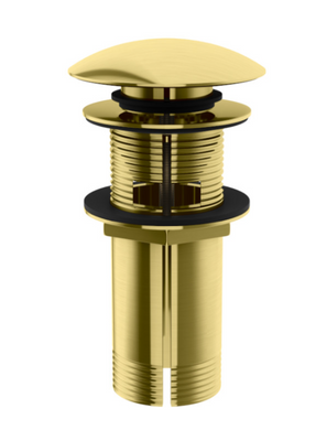 Донний клапан для раковини KOHLMAN KLIK-KLAK BRUSHED GOLD з переливом 00000002464