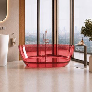 Ванна VBI VESUVIO RED 170 x 78 отдельностоящая стеклянная