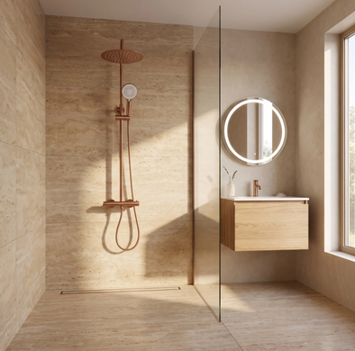 Душевой гарнитур REA DROP BRUSHED COPPER с термостатом