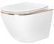 Подвесной унитаз REA CARLO WHITE MINI FLAT GOLD EDGE белый