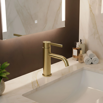 Смеситель для раковины REA FOSTER BRUSHED GOLD низкий