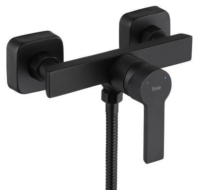 Смеситель для ванны и душа REA ARGUS BLACK MATT черный настенный без излива