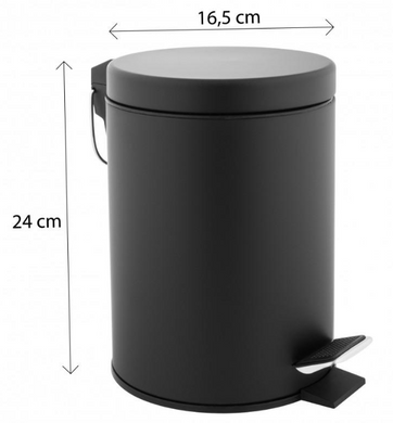 Корзина для мусора YOKA LABI BLACK 3л. для ванной комнаты