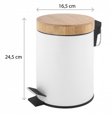 Кошик для сміття YOKA BIN WHITE BAMBOO 3л. для ванної кімнати *