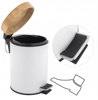 Кошик для сміття YOKA BIN WHITE BAMBOO 3л. для ванної кімнати *