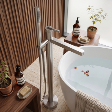 Смеситель для ванны REA GRACE NICKEL BRUSHED напольный