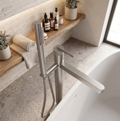 Смеситель для ванны REA GRACE NICKEL BRUSHED напольный