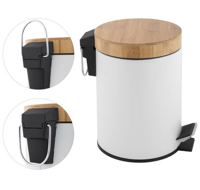 Кошик для сміття YOKA BIN WHITE BAMBOO 3л. для ванної кімнати *