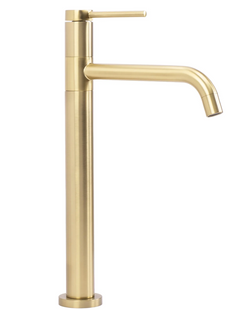 Змішувач для раковини (умивальника) REA LUGANO SLIM BRUSHED GOLD високий *