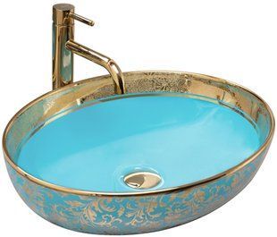 Умывальник (раковина) REA MARGOT BLUE GOLD накладной *