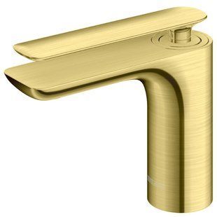 Змішувач для раковини (умивальника) KOHLMAN EXPERIENCE BRUSHED GOLD низький *