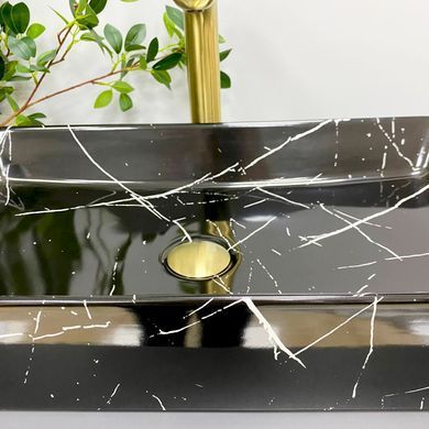 Умывальник (раковина) VBI TRIEST BLACK MARMO GLOSSY накладной
