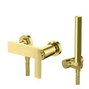 Смеситель для ванны и душа KOHLMAN EXPERIENCE GOLD настенный без излива
