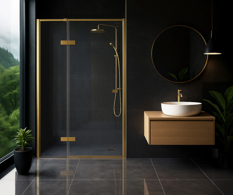 Душевая дверь REA ATLAS 90 L BRUSHED GOLD
