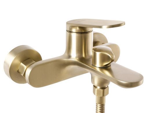 Смеситель для ванны и душа REA MARCO BRUSHED GOLD настенный с изливом