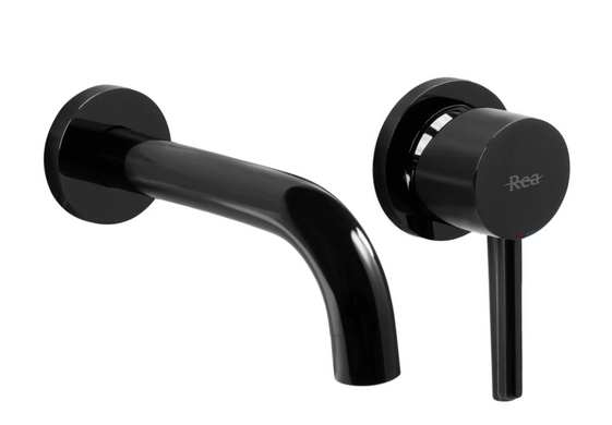 Смеситель для раковины (умывальника) REA LUNGO BLACK GLOSSY + BOX скрытого монтажа *