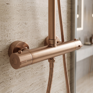 Душевой гарнитур REA PAROT BRUSHED COPPER с термостатом