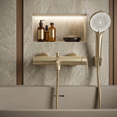 Смеситель для ванны REA ONTARIO SIDE BRUSHED GOLD с изливом