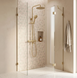 Душевой гарнитур REA LUNGO DIAMOND BRUSHED GOLD с термостатом