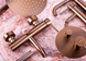 Смеситель для ванны и душа REA LUNGO BRUSHED COPPER настенный с изливом