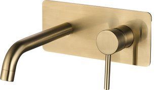 Змішувач для раковини VBI MILANO LONG 2 BRUSHED GOLD прихованого монтажу
