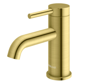 Змішувач для раковини (умивальника) KOHLMAN AXEL BRUSHED GOLD низький