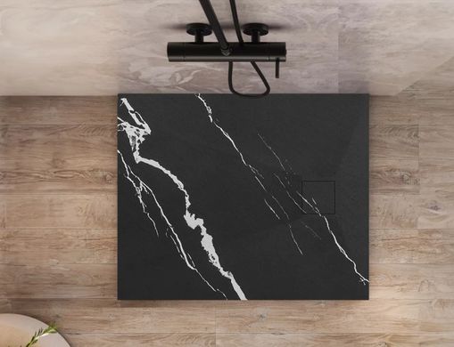 Душовий піддон REA MAGNUM 90X90 CARRARA BLACK