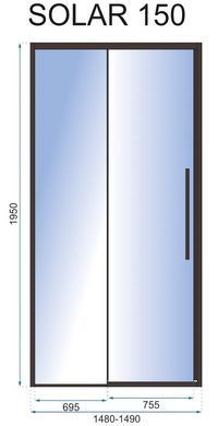 Душевая дверь REA SOLAR 150 BLACK