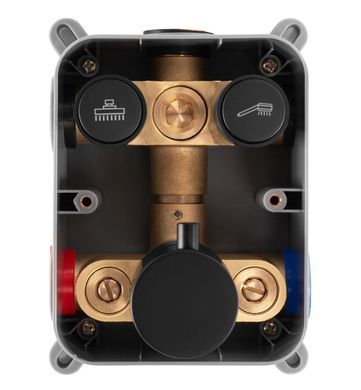 Душевая система REA LUNGO BLACK c термостатом + BOX скрытого монтажа