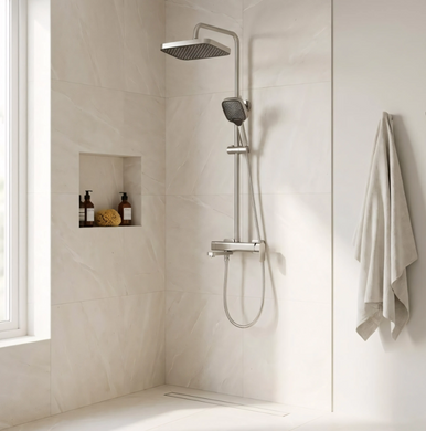 Душевой гарнитур REA ARLO NICKEL BRUSHED с изливом