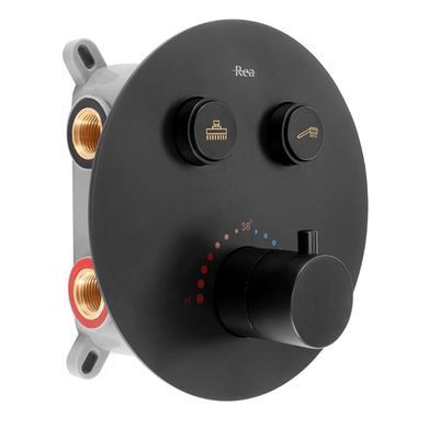 Душевая система REA LUNGO BLACK c термостатом + BOX скрытого монтажа