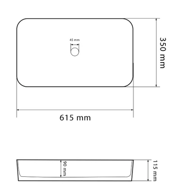 Умывальник (раковина) VBI TRIEST ANTHRACITE MARBLE накладной