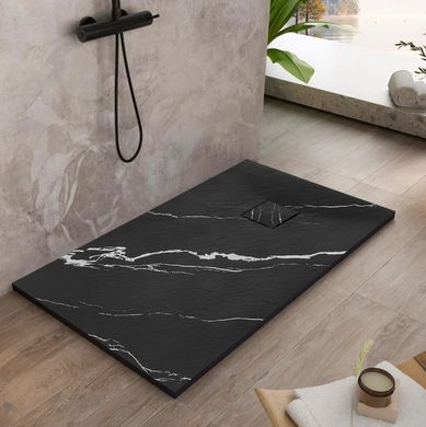 Душовий піддон REA MAGNUM 80X100 CARRARA BLACK