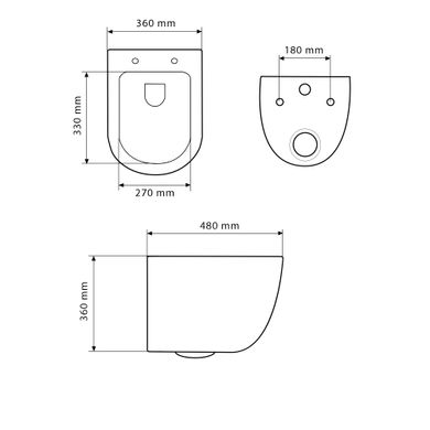 Подвесной унитаз VBI VULCANO GREY MATT