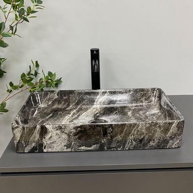 Умывальник (раковина) VBI TRIEST ANTHRACITE MARBLE накладной
