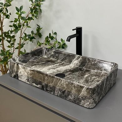 Умывальник (раковина) VBI TRIEST ANTHRACITE MARBLE накладной
